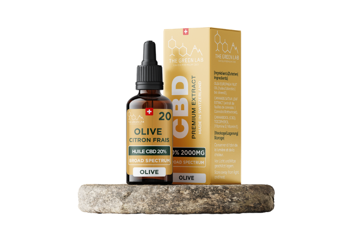 [THE GREEN LAB] Huile Olive Citron Broad Spectrum THC<0% CBD<20% - 10ml