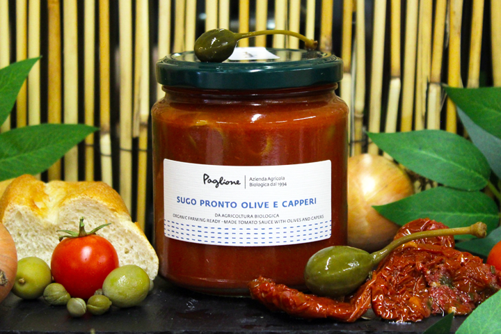 Sauce tomate prête aux olives et câpres - bio - Paglione