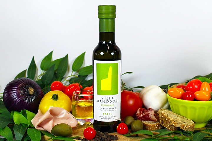 Huile d’olive extra vierge au basilic - Villa Manodori
