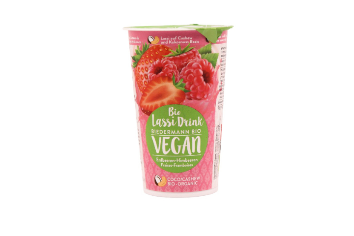 Lassi fraises-framboises vegan